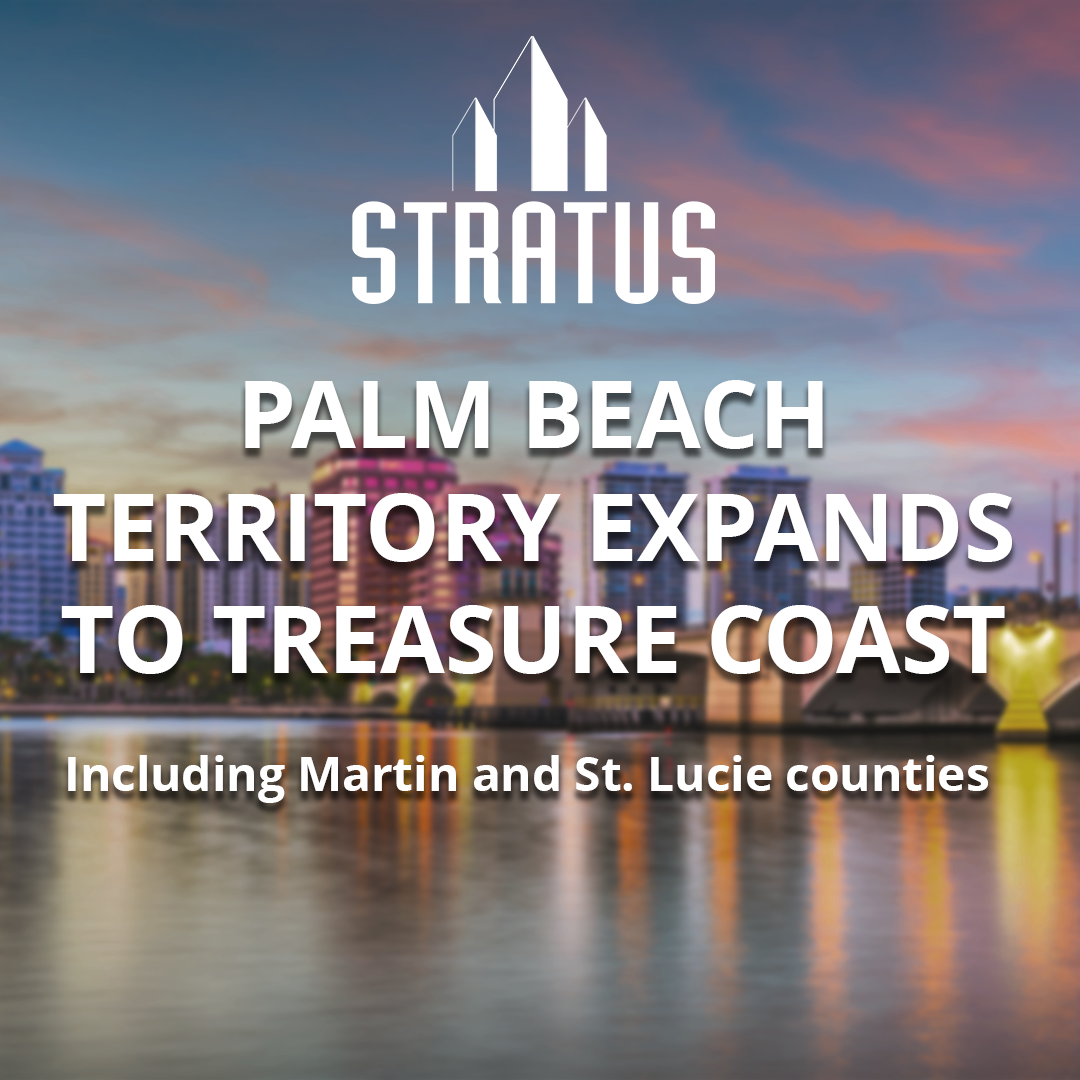 Beautiful Florida Landscape During Sunset with Buildings and the Ocean including the title Stratus Building Solutions Expands South Florida Operations Led by Successful Palm Beach Franchisee.