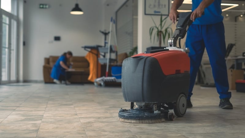 Commercial hard floor care and maintenance in Minneapolis-St. Paul, including buffing, waxing, and deep cleaning.